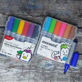 Monami Sigma Flo Fresh Ink White Board Marker Pen 6-Color Set / 모나미 시그마플로 생잉크 화이트 보드마카펜 6색세트
