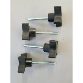 servalite (4) M6x1.0x50 ,6mm Male Threaded Plastic Head Screw Knob Black