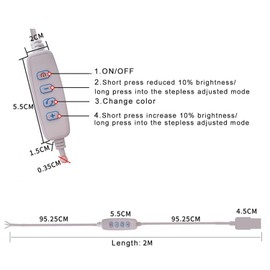 1 Pcs White DC5V USB LED Dimmer Extension Cable with On/Off Switch Adapter LED Dimming Controller for LED Light Bulb Lamps USB-Port Power Cable for Led Light Bulb Lamps