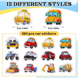 Chinco 120 Pcs Boys Potty Training Targets Boys Potty Targets Aids Flushable Pee Training Chart for Toddlers Use(Cute Cars Style)