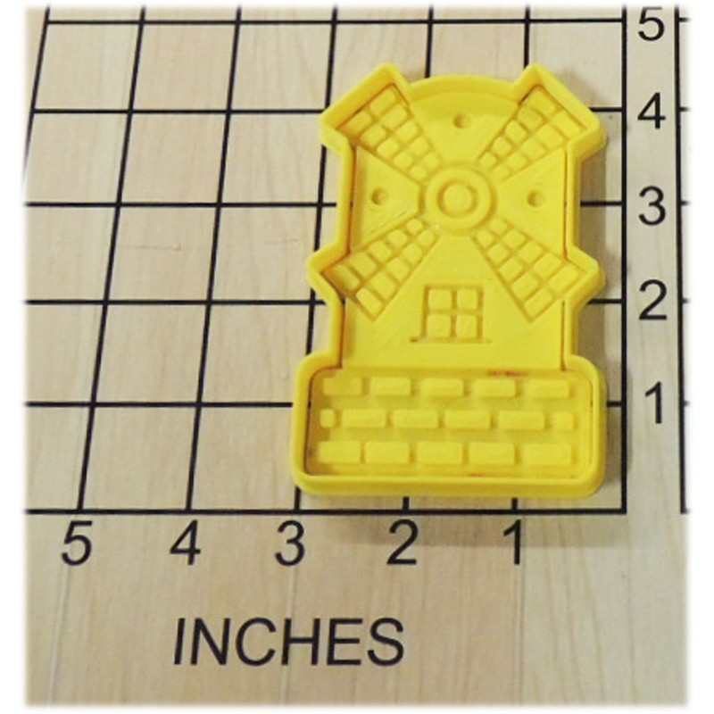 Classic Windmill Shaped Fondant Cookie Cutter and Stamp vintage design