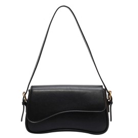 Women’s Hobo Shoulder Bag Handbags Retro Evening Vegan Leather Underarm Bag Shoulder Tote Bags 2025, Black, Medium, Hobo