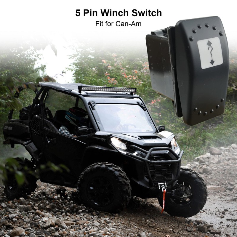 5 Pin Winch Switch Amber LED Light 710002052, Fit for