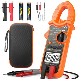 Crenova Digital Clamp Meter Multimeter 6000 Counts TRMS Voltage Tester Amp Meter for AC/DC Current/Voltage,Resistance,Capacitance,Frequency,Duty Cycle,Temperature,Continuity,Diode,NCV,Live Wire Test