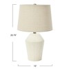 Creative Co-Op 13" Round Stoneware Desk Lamp, White