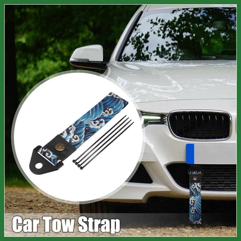 Motoforti Car Tow Strap Kit for Decorative Trailer Belt Sea