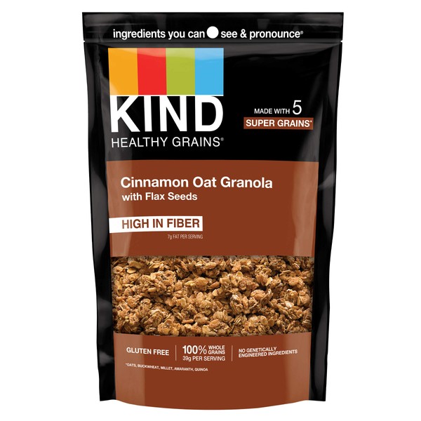 KIND Healthy Grains Clusters, Cinnamon Oat with Flax Seeds, Gluten Free, 11 Ounce (Pack of 6)