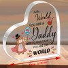 SMARGO Daddy Gifts from Daughter Son Heart-Shaped Acrylic Plaque Gifts