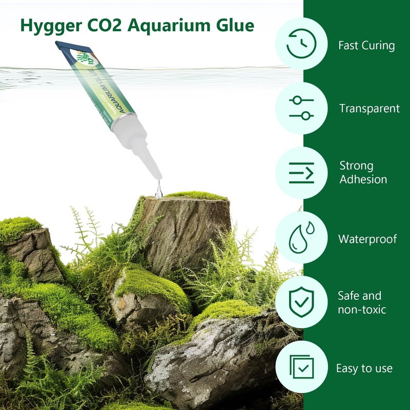 Hygger CO2 Aquarium Glue,Aquascaping Instant Glue, Suitable for Aquatic Plants,Corals,
