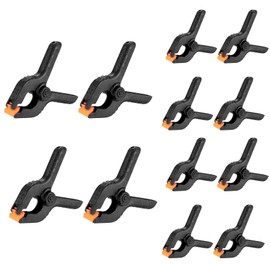 Pack of 12 Spring Clamps, 6 Inch/4 Inch High Performance Nylon Spring Clamps, One-Handed Plastic Clamping Clamps for Woodworking for DIY Projects, Photo Studios, Photo Background, 4 Pieces 6 Inch + 8