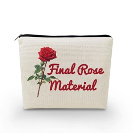 YULUENZE Bachelor Fans Canvas Makeup Bag Bachelor TV Show Inspirational Present Organizer Bag Final Rose Material Bachelor Toiletry Zipper Pouch Rose Cosmetic Bag Birthday Present for Women Friends