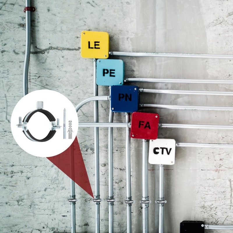 sourcing map 4 Pcs Adjustable Pipe Bracket Clamp, 2-1/2"(64mm) Wall