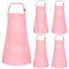 BOUBONI 5 Pcs Kids Apron with 2 Pockets Adjustable Kitchen
