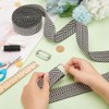 BENECREAT 5 Yards/4.6 Meters Cotton Webbing, Black Jacquard Webbing, Flat
