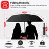 LENDOO Compact Foldable 16 Ribs Storm Proof Umbrella Large Pocket