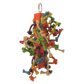Tyrol Pako Knot Tower Toy for Parrots/Parakeets with Sharpened Spout for Well-Being Preserved 32 cm