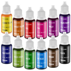 Cherrysea Food Coloring Set - 12 Color Food Grade Vibrant Food Dye Tasteless Liquid Color for Cake Decorating, Baking, Easter Egg, Icing, Fondant, Cooking, Slime Making DIY Supplies Kit - 0.35 Fl. oz (10 ml)/Bottles