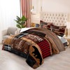 LUVIVIHOME 2PCS Rustic Cabin Comforter Set Twin Size, Farmhouse Bedding,