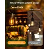 Torkase Outdoor String Lights LED, 30FT S14 Shatterproof Bulbs (10+1),
