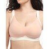 COMFELIE Wireless Bra Seamless No Underwire Lined Padded Deep V