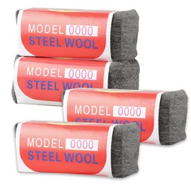 Stahlwolle, 4 Stück 100g 0000 Stahlwolle, Feine Drahtwolle Rollen, Polierwerkzeug für Drahtwolle, für Glättet Holzoberflächen, Verwendet für Haushalte und Gärten