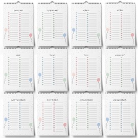 Birthday Calendar Year Independent - Perpetual Calendar Undated for Entering Birthdays (Confetti, A5)