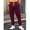 TRFIC Mens Fleece Cargo Sweatpants Heavyweight Elastic Waist Pants with