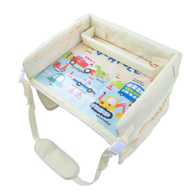 Kids Travel Tray Cartoon Pattern Waterproof Multifunctional Car Seat Lap