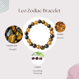 Enchanted Therapist Reiki Infused Leo Zodiac Bracelet, Energy Bracelet, Reiki Gift, Reiki bracelets, Reiki jewelry, Gemstone bracelets, Crystal bracelets
