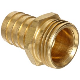 Anderson Metals Brass Garden Hose Fitting, Connector, 5/8" Barb x 3/4" Male Hose