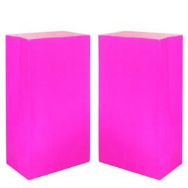 Party Favor Bag 50 pcs Food Safe Paper and Ink, Natural (Biodegradable), Vivid Colored Self-Stand Buffet Bags, Bottom Square Paper Treat Bag. with 60 pcs Stickers 1.5 inch. (Hot Pink)…