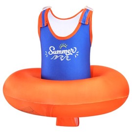 HeySplash Toddler Swim Vest for Age 3-6, Swim Trainer Vests with Adjustable Strap fit for Boys Girls 30-60lbs, Children Swimsuit, Floating Tubes Swim Jackets, Beginner Learn to Swim, Orange + Blue