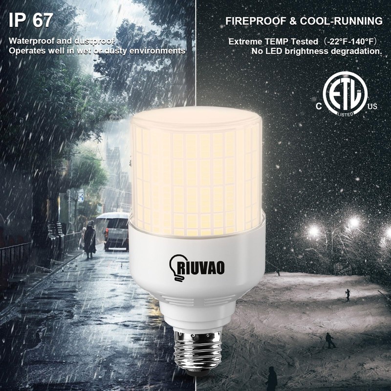 RIUVAO 70W LED Corn Light Bulb, 700W Equivalent 9100LM, 3000K
