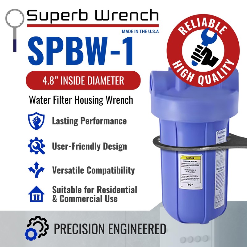 Superb Wrench SPBW-1 Heavy Duty Metal Water Filter Housing Wrench