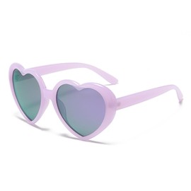 WDZAYXC Polarised Oversized Heart Retro Sunglasses Cute Glasses UV400 Protection, Purple/Purple Mercury
