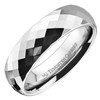 MJ Metals Jewelry Tungsten Carbide 6mm Polished Faceted Honeycomb Pattern