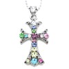 Soulbreezecollection Retro Design Multicolor Christian Cross Necklace Pendant Charm Ball
