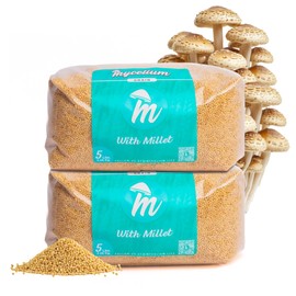 Mycelium Millet Grain Spawn | 2-Pack (5 lb Each) Pre-Sterilized Grain Bags with Self-Healing Injection Ports & 0.2 Micron Filter | Ideal for Bulk Mycelium Cultivation & Fast Mushroom Growth