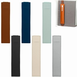 Pen Holder for Notebook, Set of 6, Pen Case, PU Leather, Elastic Band, Pen Case, Bookband, Notebook, Pen Pouch, Stationery, Pencil Case, Diary, Slim, Students, Office Supplies, Lost Prevention,
