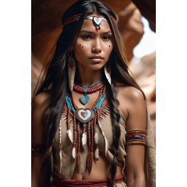 GORGEOUS NATIVE AMERICAN WOMEN WEARING TRADITIONAL CLOTHING 4X6 FANTASY PHOTO
