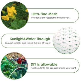 13X130FTRuolan Bird Netting for Garden Protect Vegetable Plants and Fruit Trees,Plastic Trellis Netting for Birds, Deer,Squirrels and Other Animals (13X130), Green