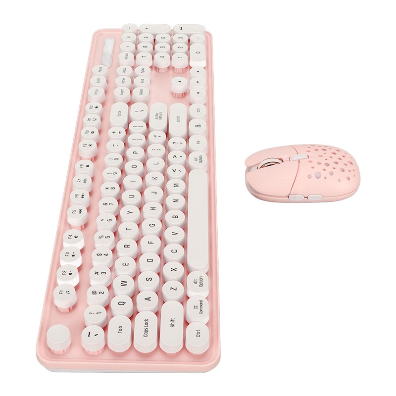 Wireless Keyboard and Mouse Combo Pure Color Retro 2.4G Wireless