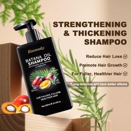 Batana Rosemary Shampoo for Thinning Hair,Biotin Strengthening Shampoo for Men & Women,Nourishing Scalp Care for Fuller Looking,Healthier Hair,Sulfate Free Daily Hair Cleanser 10.15 fl oz,2 Packs