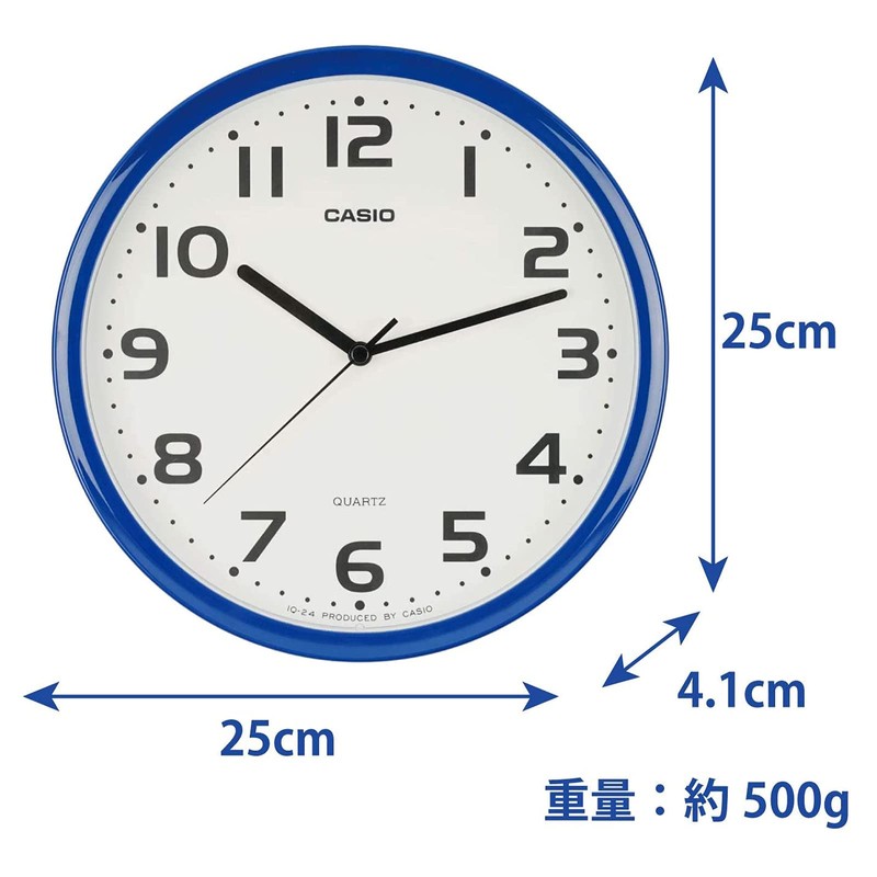 CASIO Wall Clock Blue Analog Standard Step Second Hand Simple