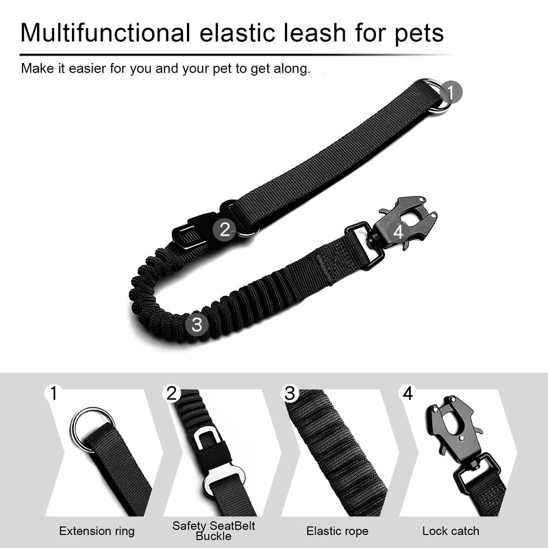20” Strong Short Leash for Dog, Heavy Duty Bungee Dogs