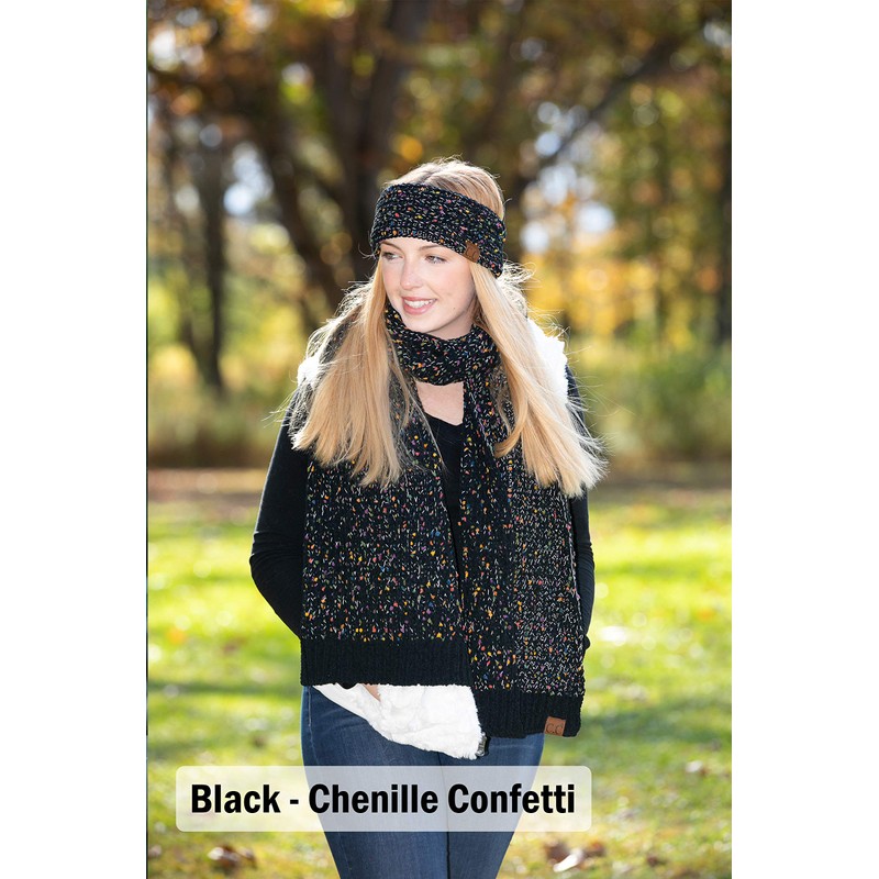 Funky Junque Headwrap and Scarf Bundle Warm Knit Women's Winter