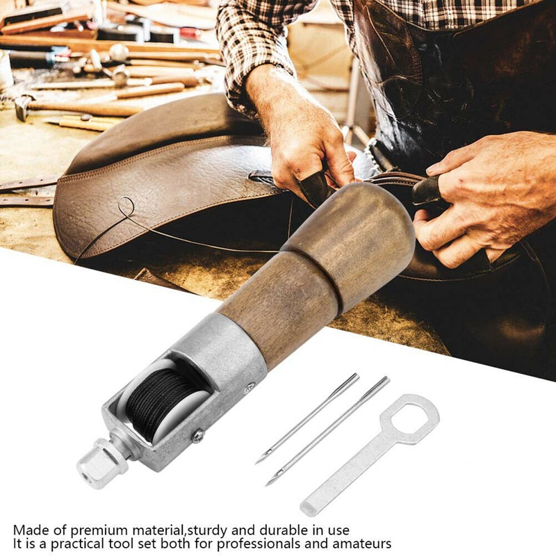 Leather Stitching Craft Tools Kit Automatic Lock Sewing Awl Wrench