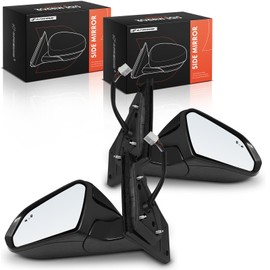 A-Premium Pair (2) Driver and Passenger Side Power Door Mirror - Compatible with Hyundai Sonata 2015-2017 - Heated Manual Folding Black Outside Rear View Mirror w/Turn Signal Blind Spot Detection