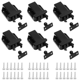 6 Pcs Touch Release Catch Latch Cupboard, Push to Open Door Catches, Cupboard Catches and Latches, Black Cupboard Push Latch, ABS Push Latch for Cupboard and Drawer