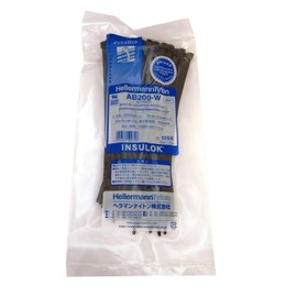 Hellermann Tyton AB200-W Cable Ties, Pack of 100, Weather Resistant, Indoor and Outdoor Grade, Black